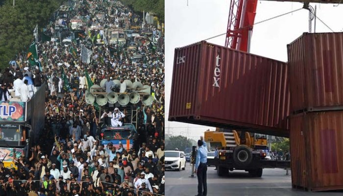 ٹی ایل پی کا اسلام آباد کی طرف ممکنہ مارچ، شہر میں سکیورٹی سخت، فیض آباد پر کنٹینر پہنچادیے گئے