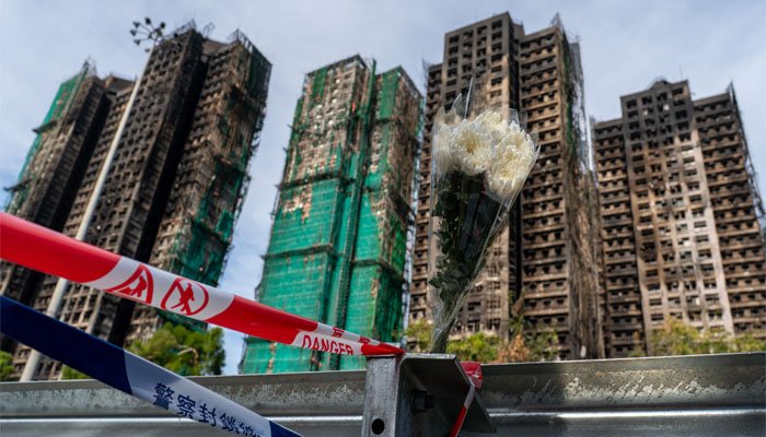 ہانگ کانگ کی رہائشی عمارتوں میں ہولناک آگ سے ہلاکتیں 128 ہوگئیں