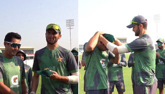 ویڈیو: 38 سالہ آصف آفریدی کو ڈیبیو پر کیپ پہناتے ہوئے شاہین آفریدی نے کیا کہا؟